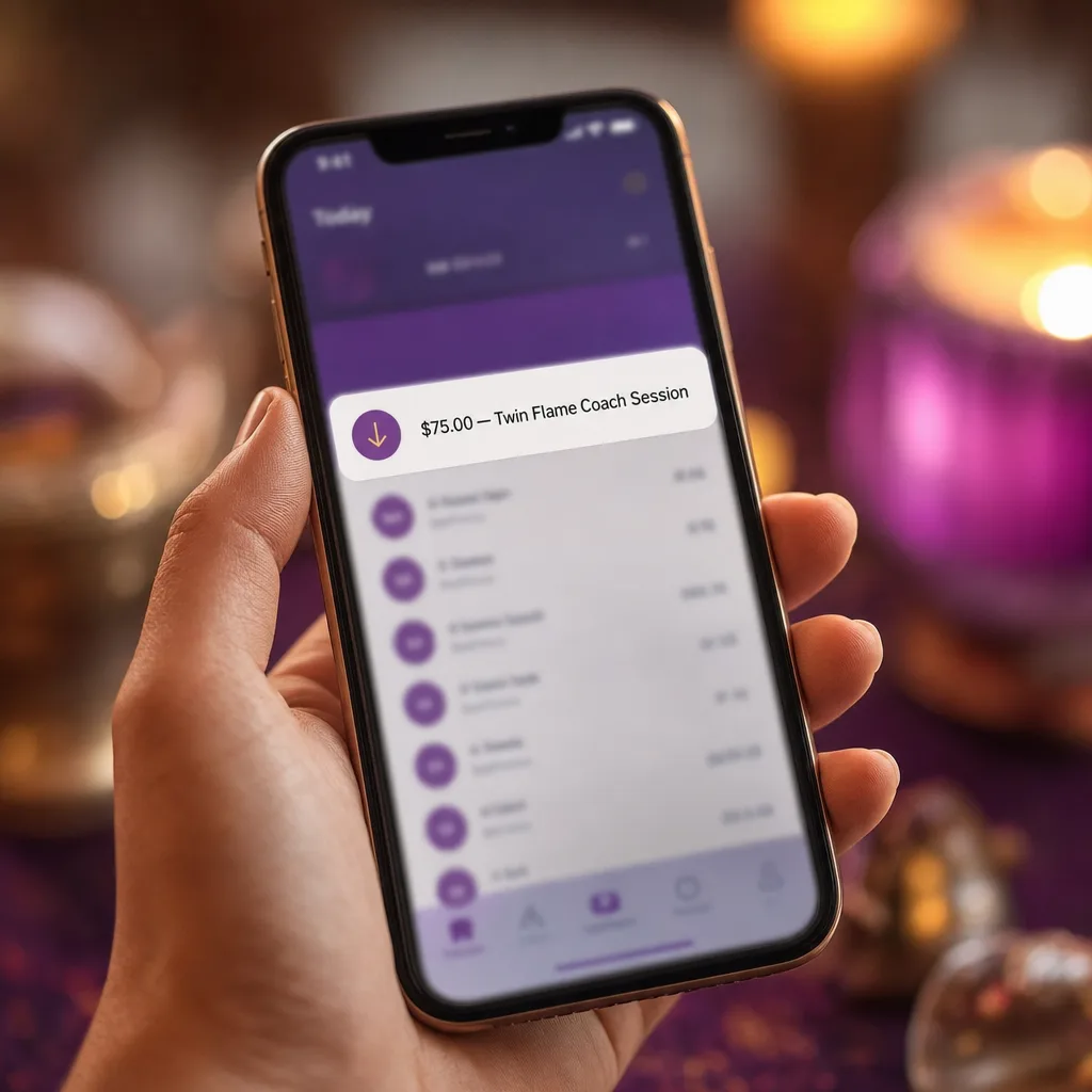 Your first paid session: payment received on the reader's phone